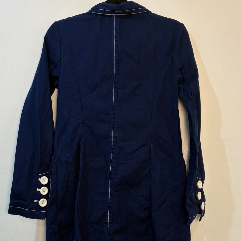 Navy coat with White Buttons and pockets - Picture 7 of 7